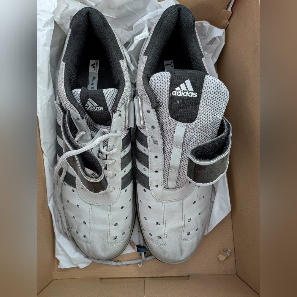 Adidas White and Black Cycling Shoes
